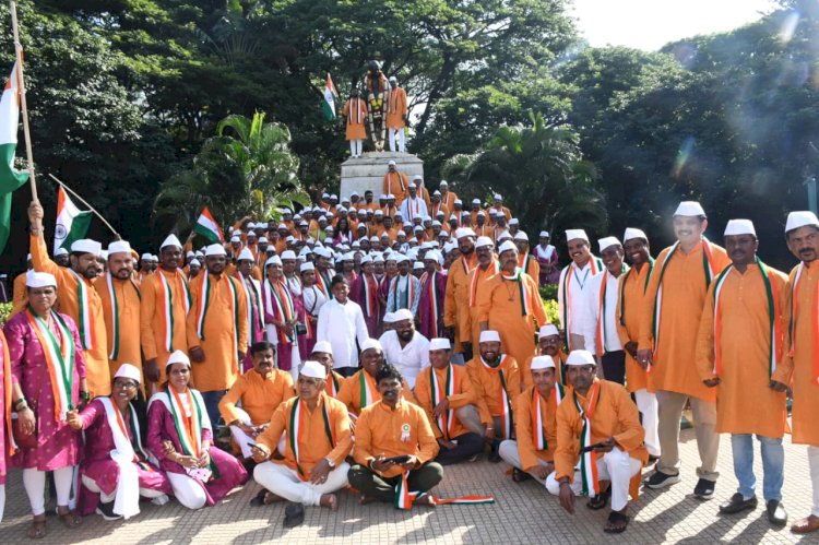 ಬಿಬಿಎಂಪಿ ಅಧಿಕಾರಿ ಮತ್ತು ಕ್ಷೇಮಾಭಿವೃದ್ದಿ ಸಂಘದ ವತಿಯಿಂದ ಸ್ವಾತಂತ್ರ್ಯ ಸಂಗ್ರಾಮದ ಮಹತ್ವ ಮತ್ತು ಸ್ವಾತಂತ್ರ್ಯ ಹೋರಾಟಗಾರರ ಸಾಧನೆಗಳನ್ನು ಯುವ ಸಮೂಹಕ್ಕೆ ಅರಿವು ಮೂಡಿಸಲು ಕಾಲ್ನಡಿಗೆ ಜಾಥ